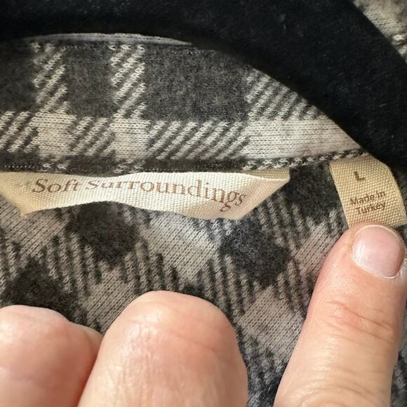 Soft Surroundings Paramour Plaid Tunic Soft Button Up Size L - Picture 3 of 7